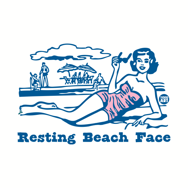 RESTING BEACH FACE by toddgoldmanart