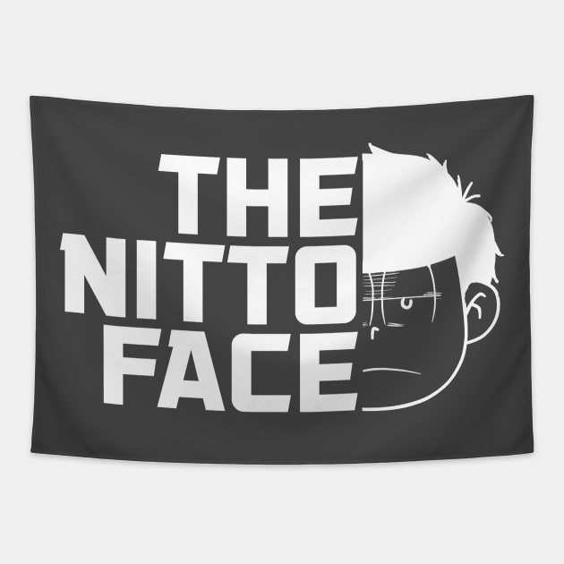 The nitto face white Tapestry by PsychoDelicia