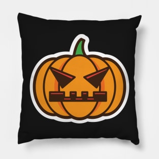 vector illustration halloween orange pumpkin Pillow