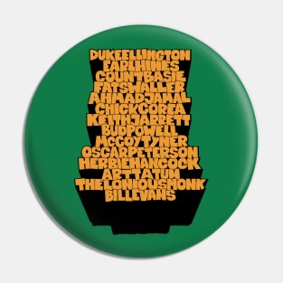 Jazz Legends in Type: The Jazz Pianists Pin