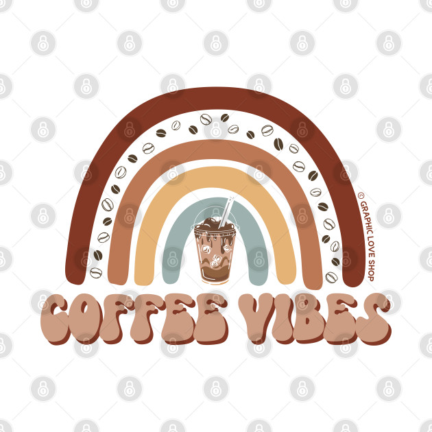 Coffee Vibes Retro Rainbow © GraphicLoveShop by GraphicLoveShop