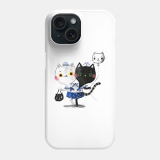 Double trouble spooky cat Phone Case