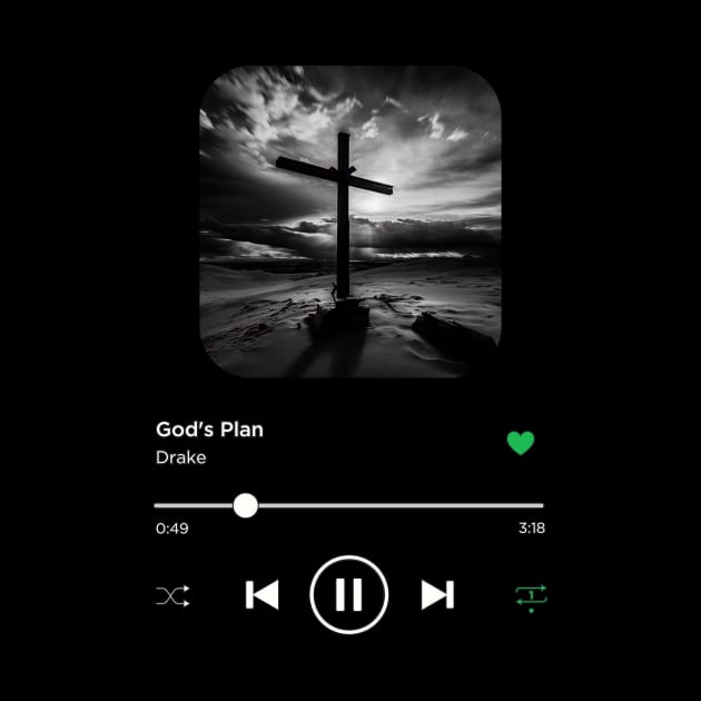 God's Plan, Drake, Music Playing On Loop, Alternative Album Cover by SongifyIt