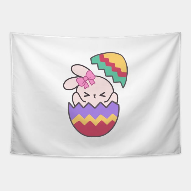 Easter Egg Hatch: Loppi Tokki Emerges in a Burst of Color and Joy! Tapestry by LoppiTokki