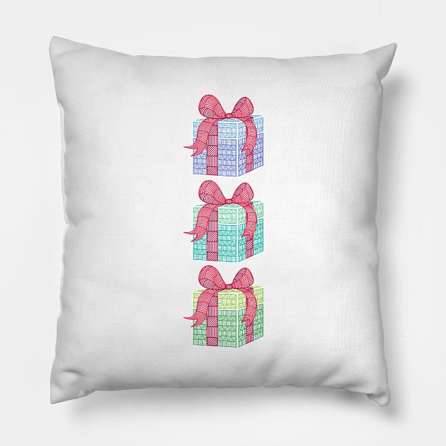 Patterned Presents Pillow by molshevska