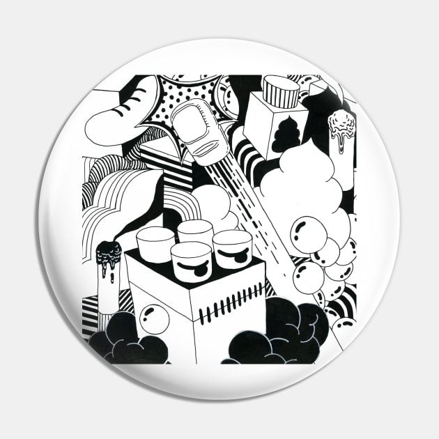 TOY DREAM_Black and White Pin by ADEHLALEE