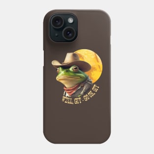 Funny vintage animal cowboy hat frog western go on git Phone Case