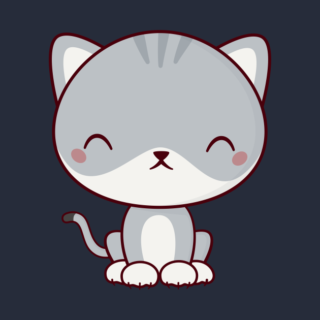 Kawaii Cute Kitten Cat - Cat - T-Shirt | TeePublic