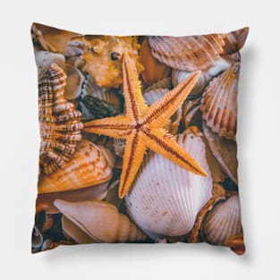 Nature Seashells Starfish Yoga Caribbean Beach Pillow