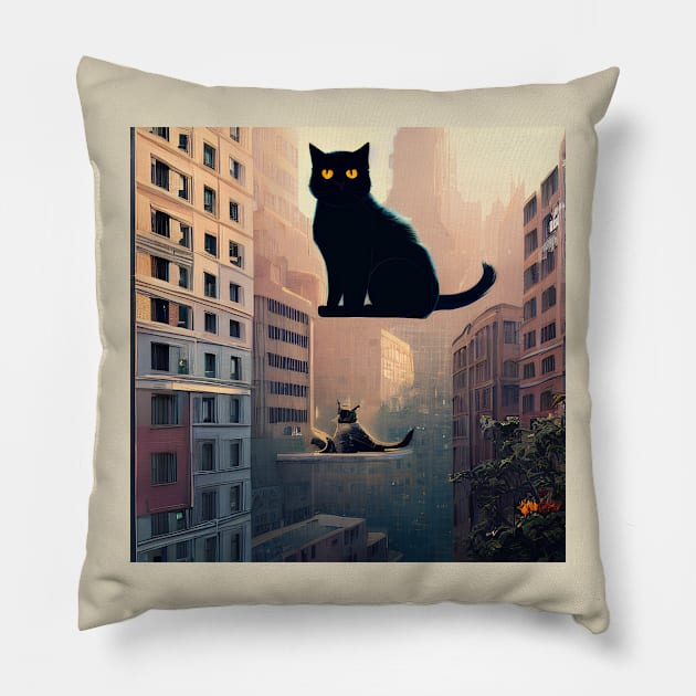 Floating Cat Pillow by Artieries1