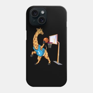 Funny giraffe is playing basketball Phone Case