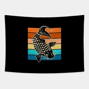 Koi Fish - Retro Sunset Tapestry