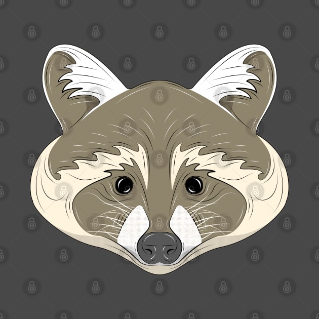 cute raccoon face by dwalikur