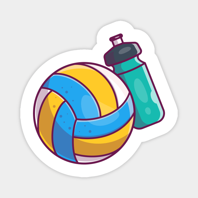 Volley ball with bottle cartoon Magnet by Catalyst Labs