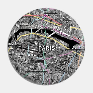 Paris metro map Pin