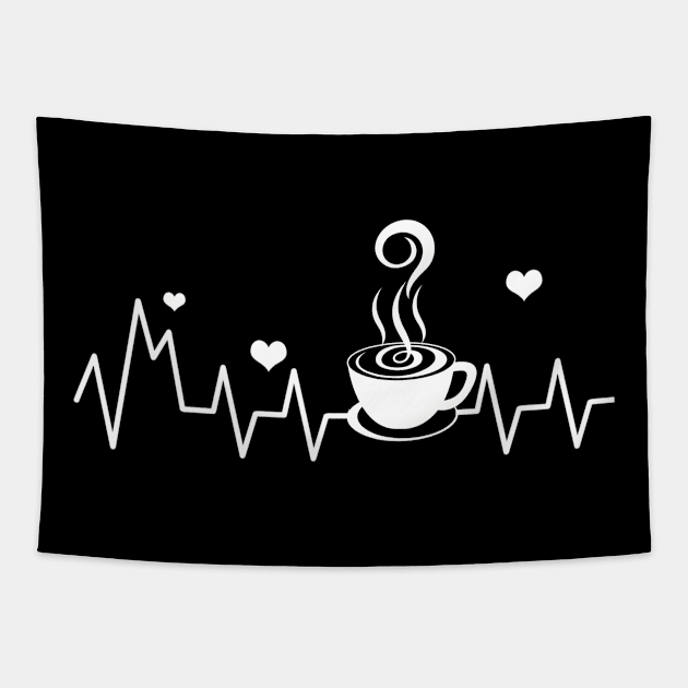 Coffee lover heartbeats Tapestry by Hloosh