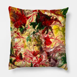 abstract marble vibrant colorful fluid art design Pillow