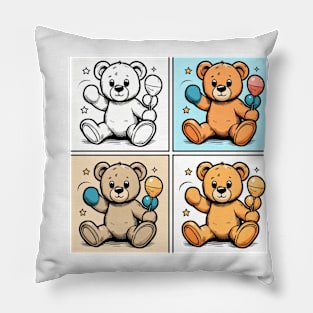 4 color teddy bear Pillow