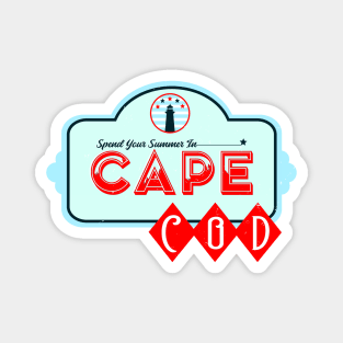 Spend Your Summer In Cape Cod Vintage Travel Billboard Magnet