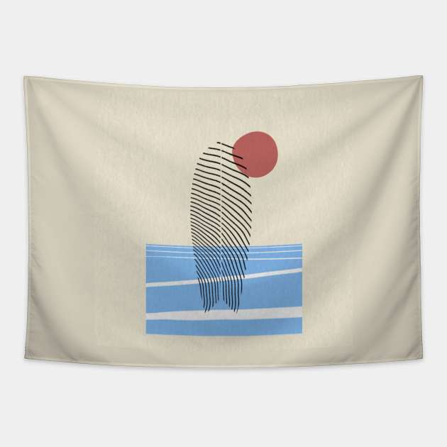 Surf Sunrise Print Tapestry by pedromakeshite