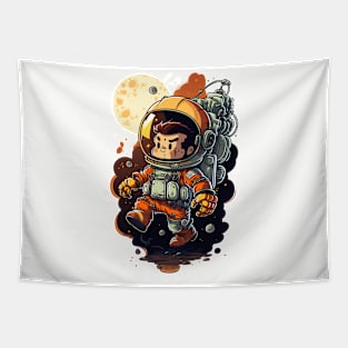 CUTE CHIBI MECH ASTRONAUT IN OUTERSPACE WITH PLANETS Tapestry