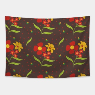 Botanical Floral Flowers Tapestry