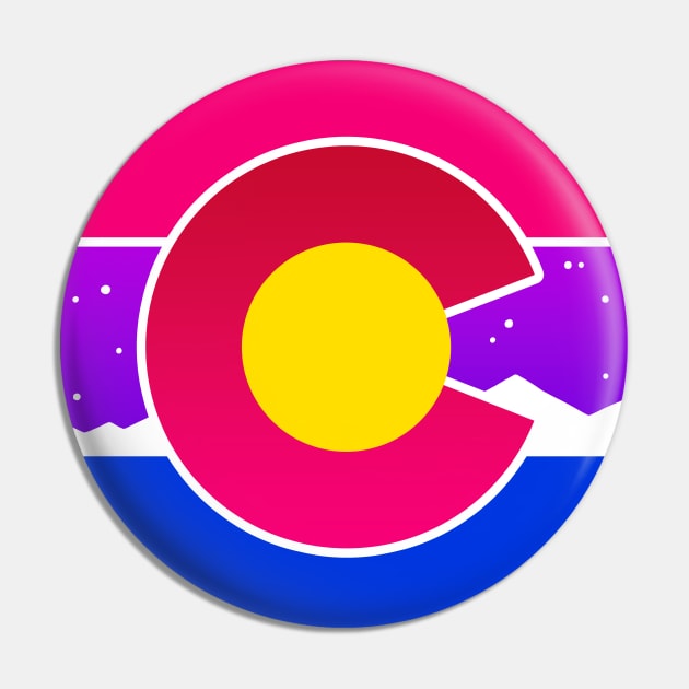 Colorado Flag Bisexual Bi Pride Pin by FlannMoriath