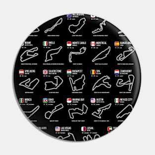 Calendar 2024 Formula Racing Tracks (B&W) Pin