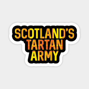 Scotland's Tartan Army, Scottish Lion Rampant Coloured Tartan, Scottish Football Slogan Magnet