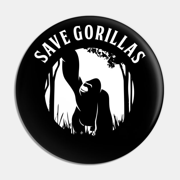 Gorilla Pin by S_Art Design