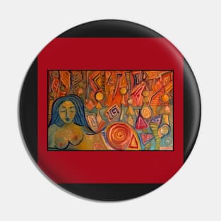 Meditation in Red and Orange Pin