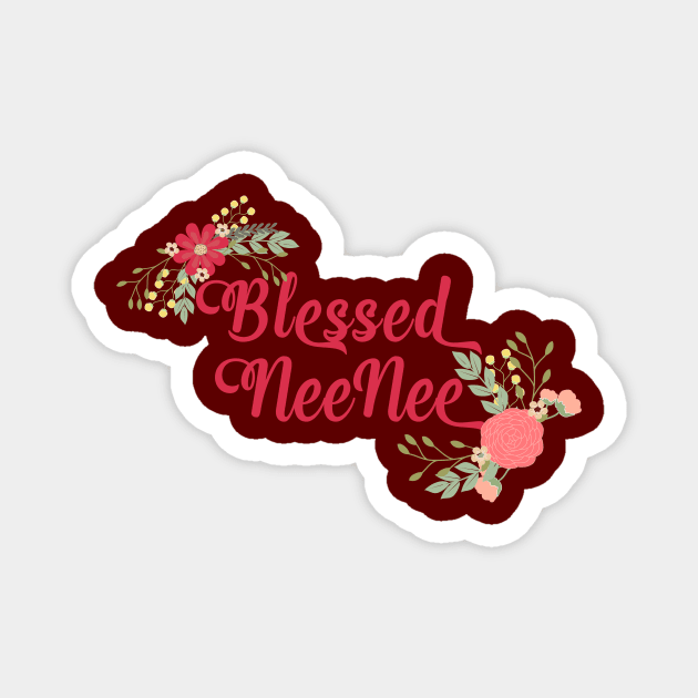 Blessed NeeNee Floral Christian Grandma Gift Magnet by g14u