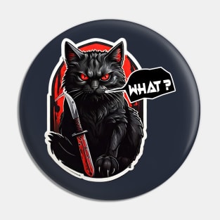 Angry black cat: Angry spooky black cat saying "what?" Pin