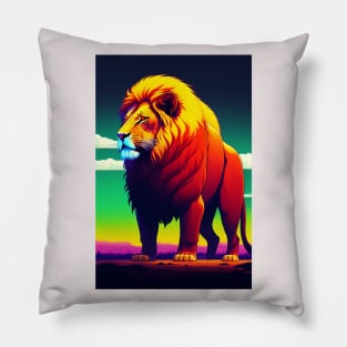 Huge savage lion monster in the space Pillow