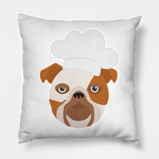 Bulldog With Chef Hat Pillow