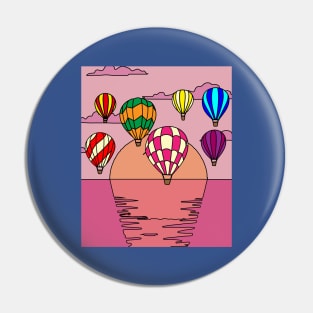 Retro Hot Air Balloons Balloon Ride Pin
