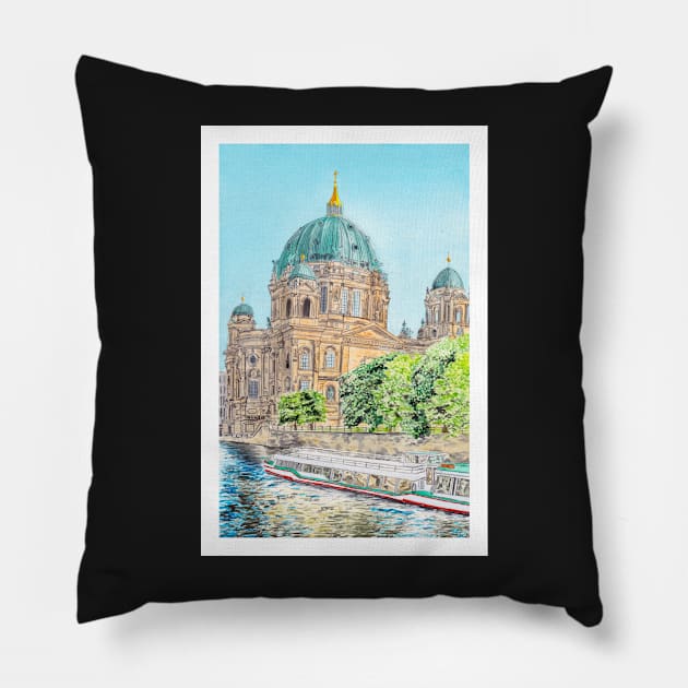 Berliner Dom, Germany Pillow by NorrskenArt