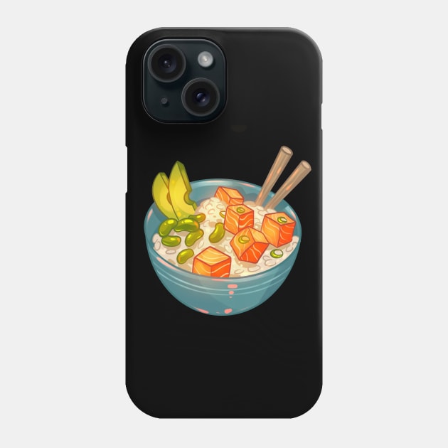 Salmon Poke Bowl Phone Case by Claire Lin