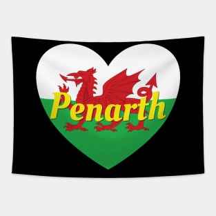 Penarth Wales UK Wales Flag Heart Tapestry