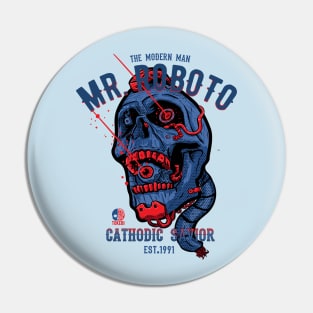 Tokebi's Mr. Roboto Cyberpunk Skull Pin