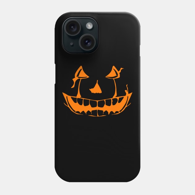 Evil Pumpkin Face Halloween Phone Case by Korry