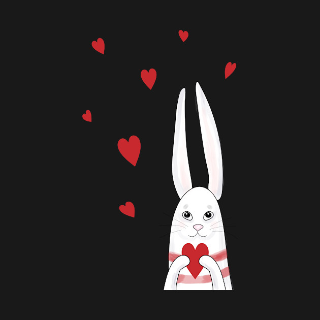 Disover Cute bunny holding heart - Cute Bunny - T-Shirt