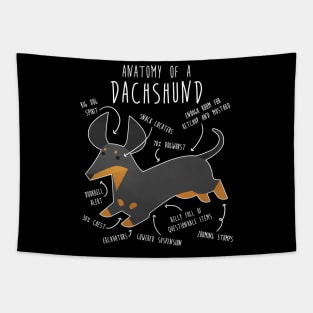Black and Tan Dachshund Dog Anatomy Tapestry