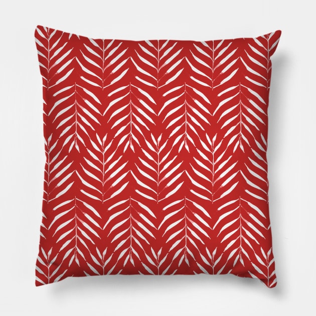 Palms (red) Pillow by AnisIllustration