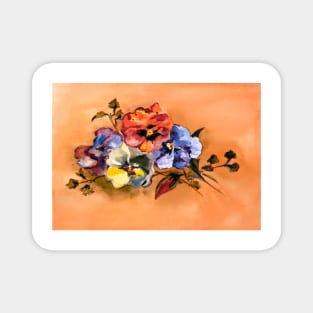 Pansies, violas, forget-me-nots Magnet