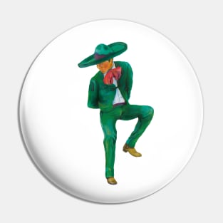 Green Charro Folklorico Dancer (Mexican Cowboy Horseman) Pin