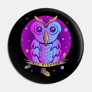 Abstracted Owl All Nighter Cyber Punk Pin