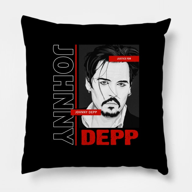 Justice for Johnny Depp! Pillow by ActiveNerd