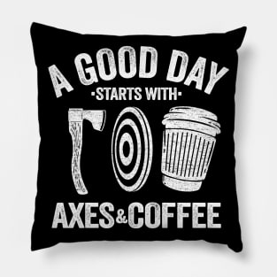 Funny Coffee & Axe Throwing Quote Gift Hatchet Pillow