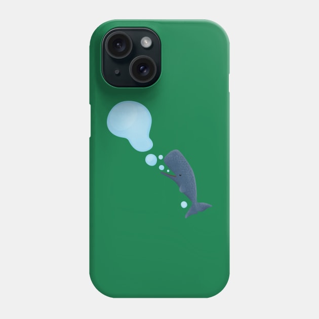 Cute sperm whale blowing bubbles cartoon Phone Case by FrogFactory